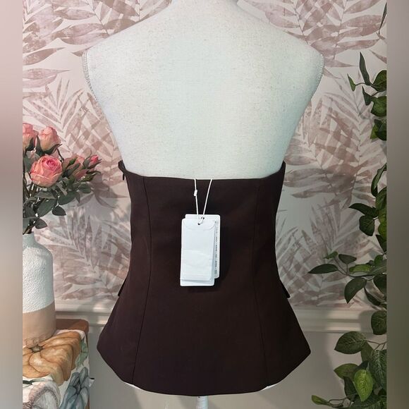 🆕 NWT Urban Revivo Strapless Button Vest Size L - Picture 6 of 8